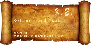 Kolman Erzsébet névjegykártya