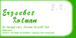 erzsebet kolman business card